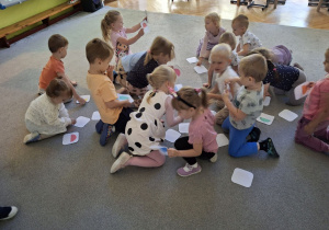 Zabawa "Szukanie połówek tego samego koloru".