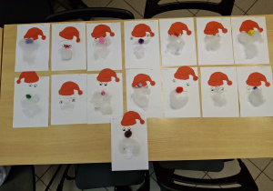 Wykonane prace plastyczne dzieci.