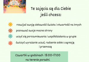 Oferta grupy rozwojoo-terapeutycznej "Razem łatwiej"